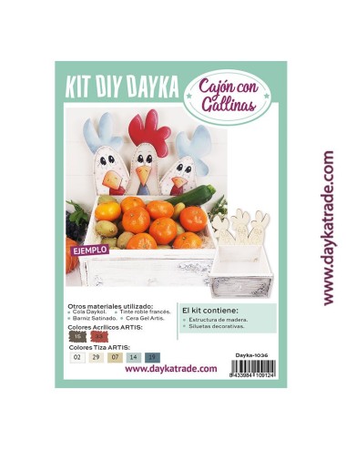 Conjunto de cajón blanco y silueta de gallinas