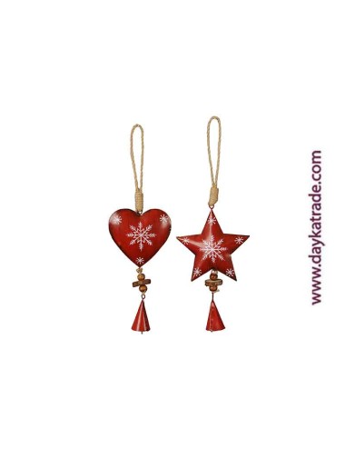 Seis parejas corazón / estrella rojo con cascabel