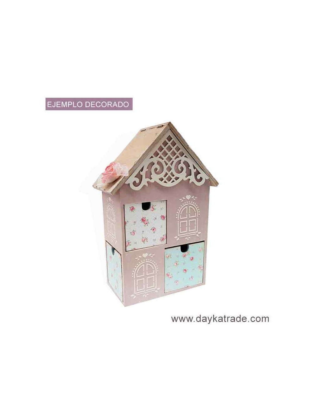 Caja Casa con 4 Cajones