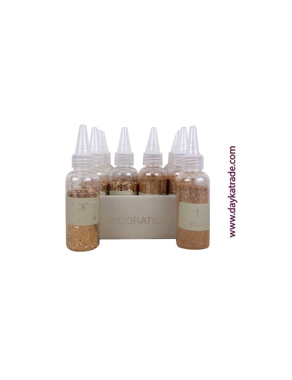 Caja con 12 glitter oro dayka