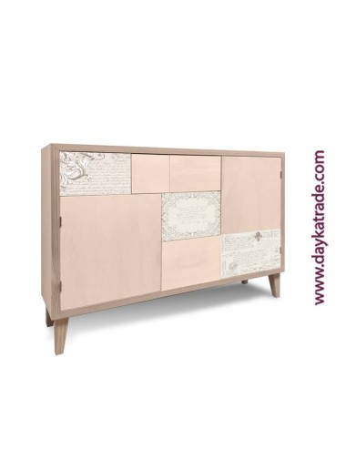 cómoda 5 cajones + 2 puerta Con tela deCorativa