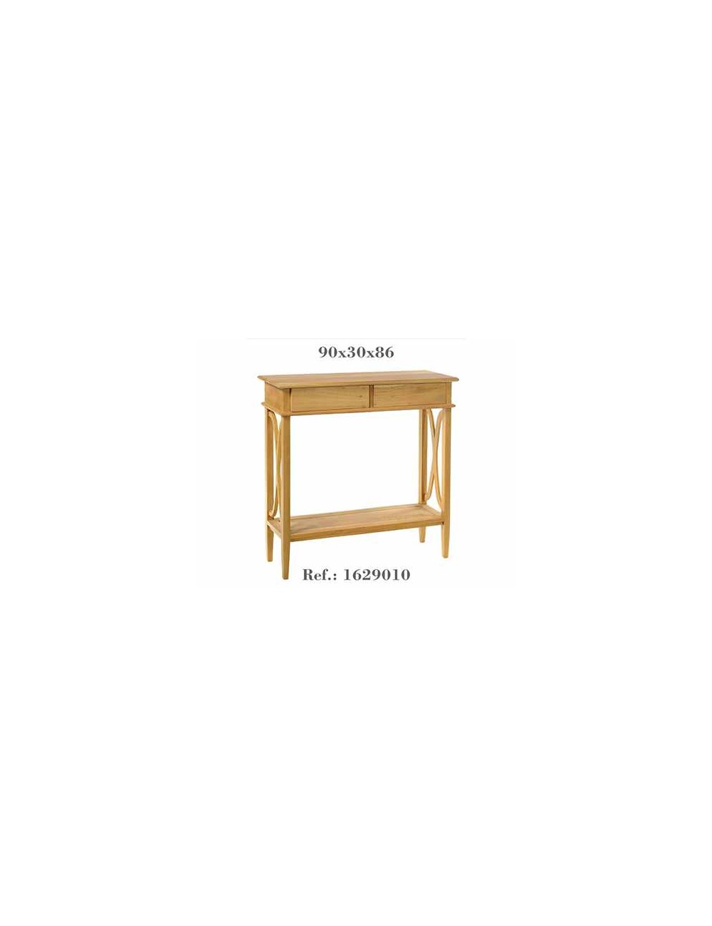 Consola omega en madera de caoba.