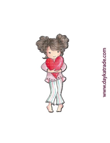 Figura 2D de niña con corazón pintada colección Que me quiten lo bailao