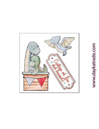 Figuras 2D de dinosaurios  colección de bebé "Puro Amor azules" dayka