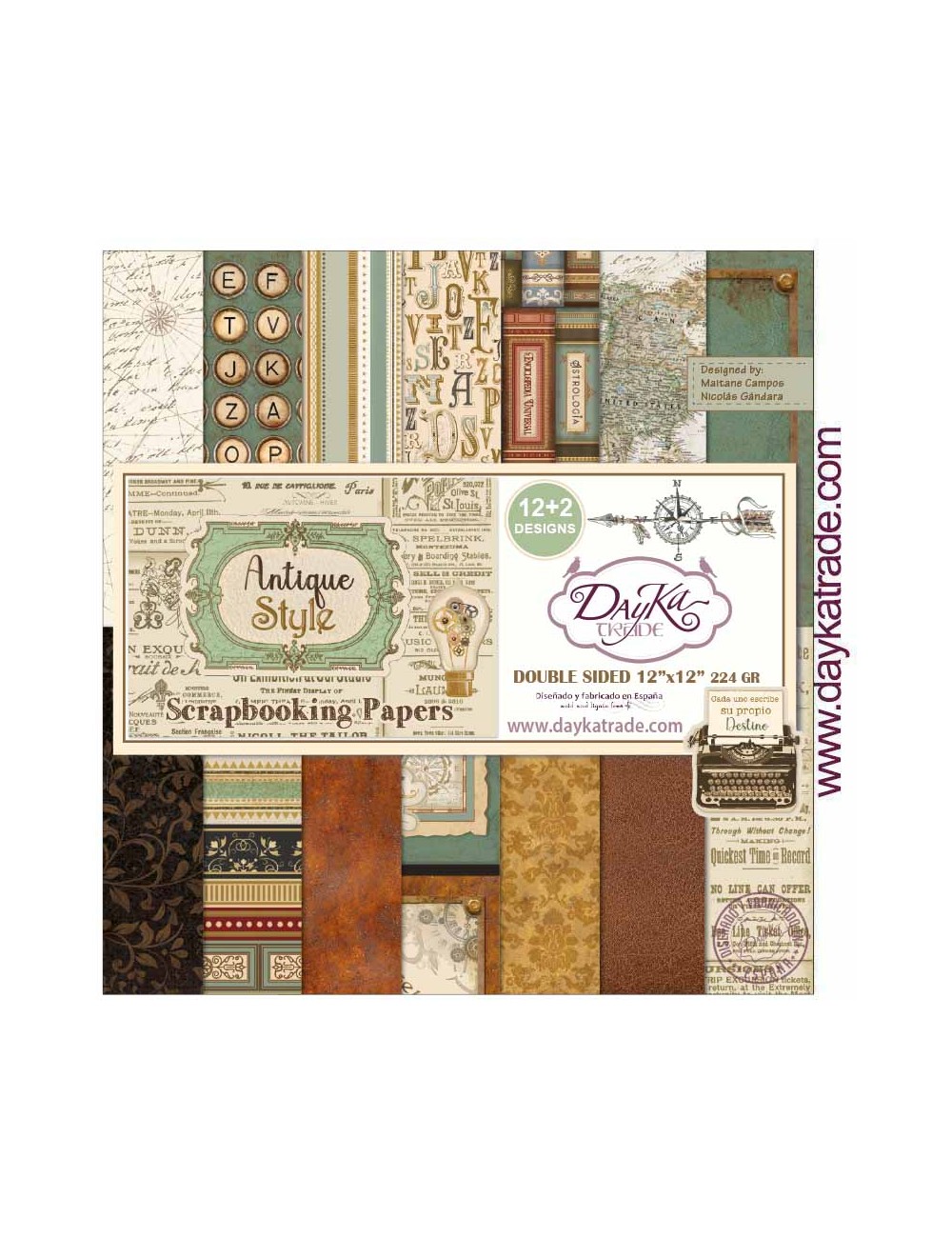 kit colección scrap "Antique Style?12x12 pulgadas