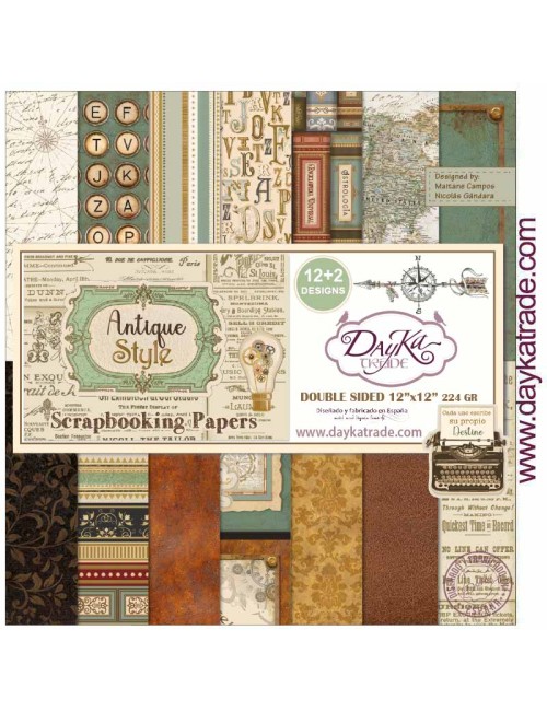 kit colección scrap "Antique Style?12x12 pulgadas