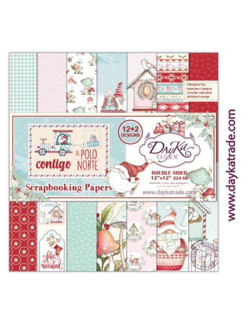 kit colección scrap "Contigo al Polo Norte" 12x12 pulgadas