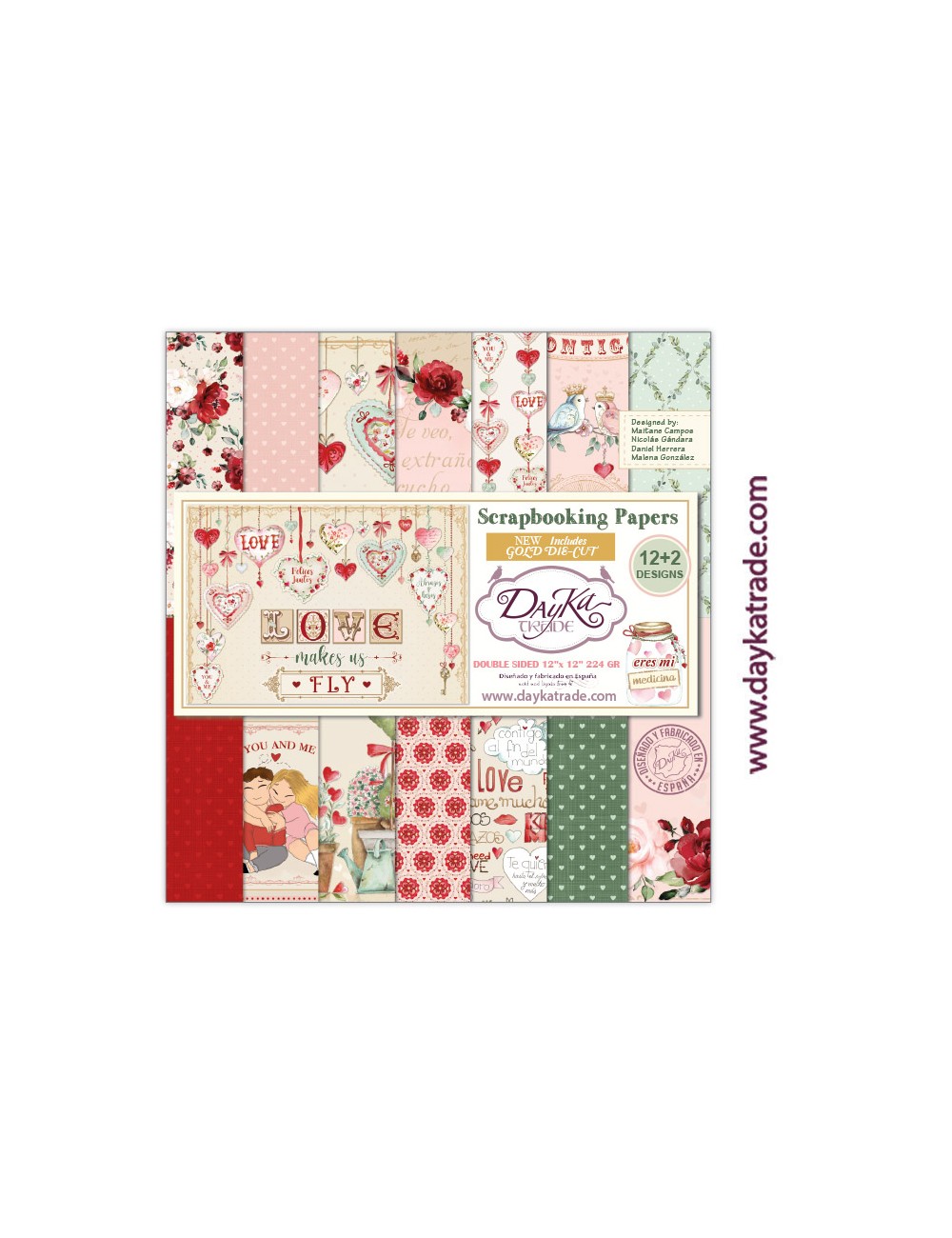 kit colección scrap "Love makes us fly" 12x12 pulgadas
