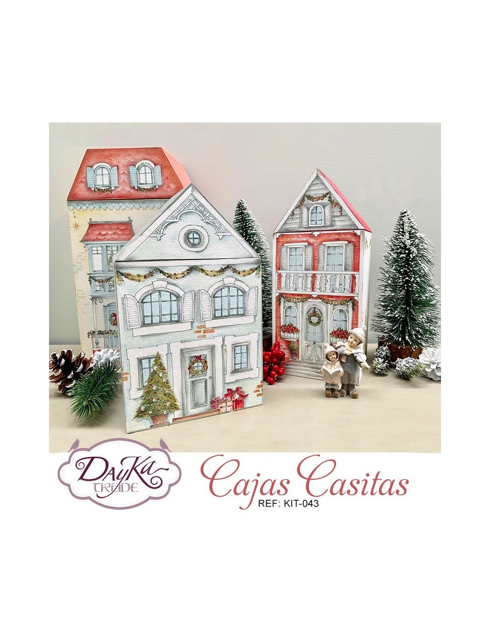 kit de 3 casitas caja con prediseñado