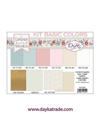 kit de papeles basic colors coleción "En Comunión con la naturaleza"