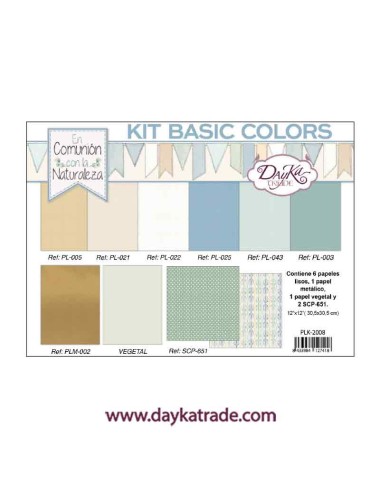 kit de papeles basic colors coleción "En Comunión con la naturaleza"