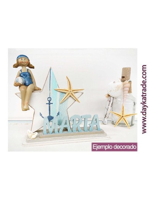 kit diy dayka "estrella con niña surfera y peana personalizada"