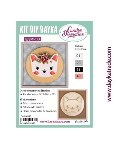 kit diy dayka cuadro infantil gato