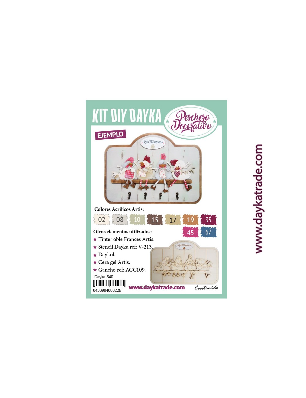 kit diy dayka perchero decorativo gallinas
