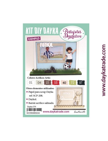 kit diy dayka portafotos niño fútbol y botas