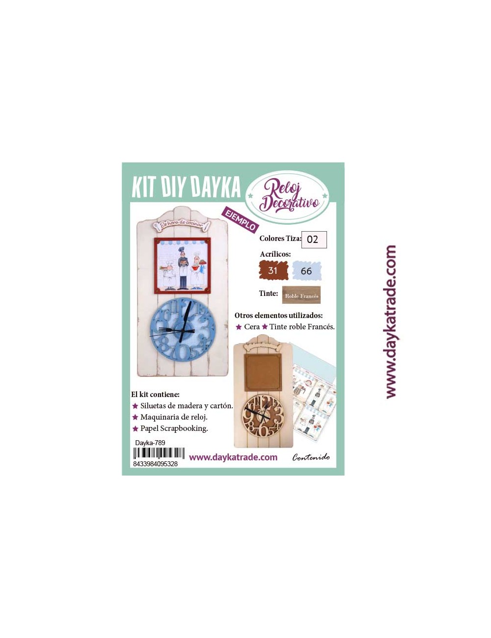 kit diy dayka reloj de cocineros