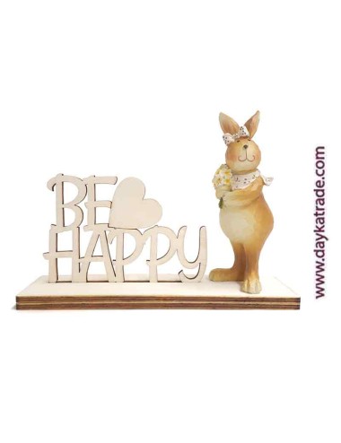 Letrero Be Happy conejo