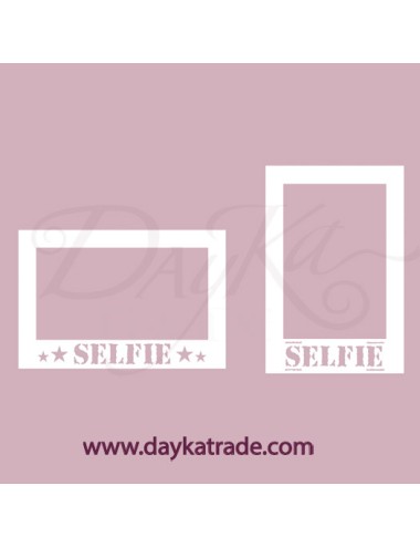 marco selfie set de dos de cartón blanco