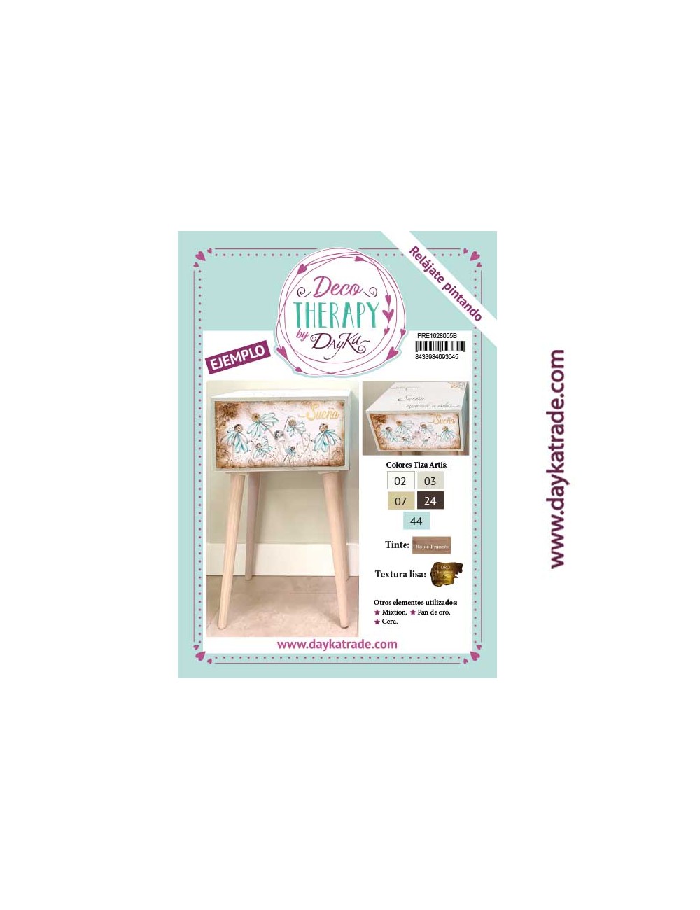 mueble mesilla con lienzo prediseñado "sueña"