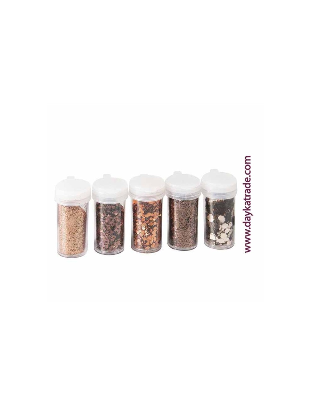 pack 5 glitter cobre
