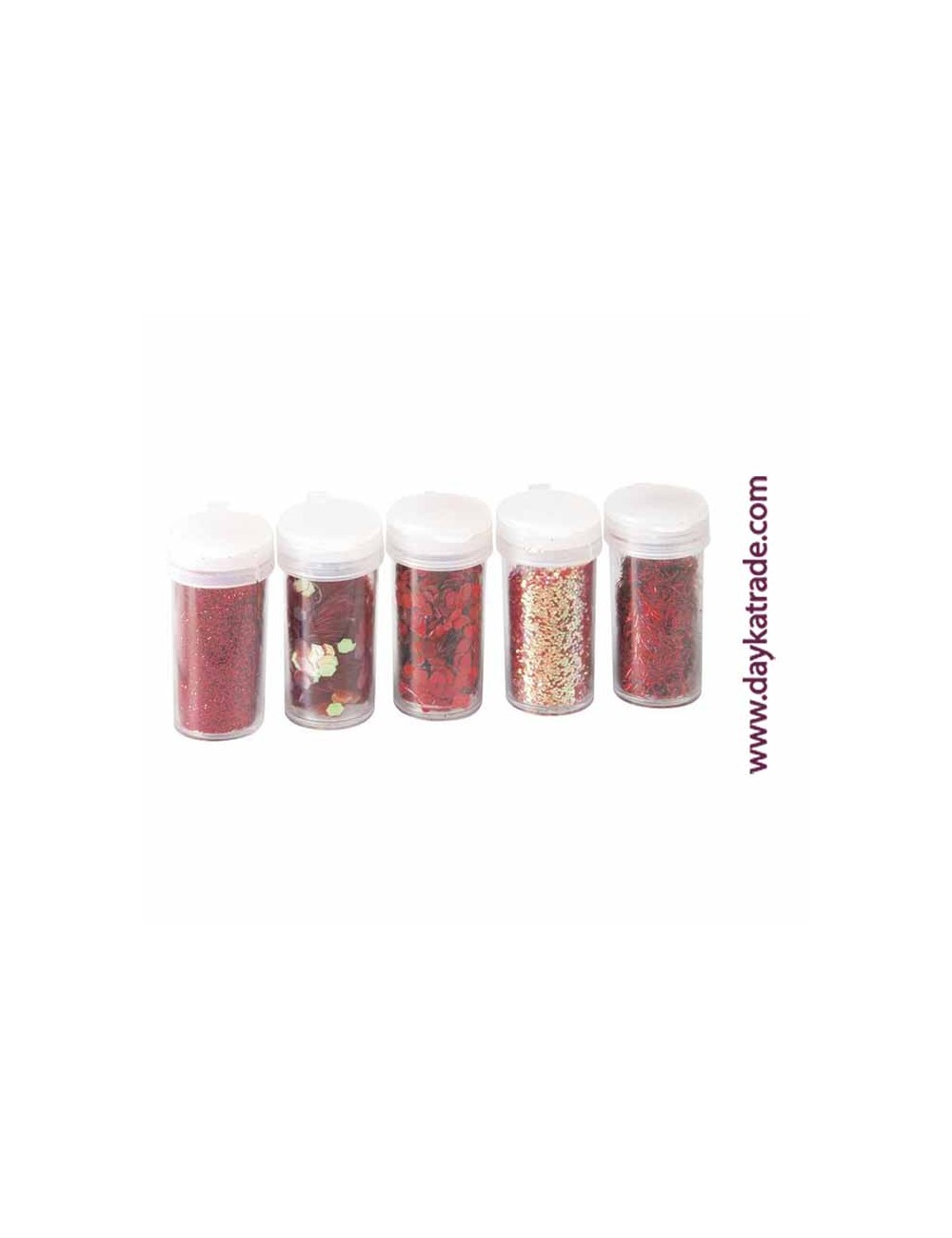pack 5 glitter rojo