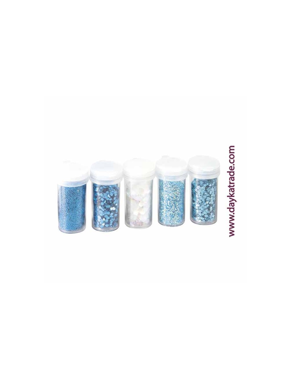 pack 5 glitter turquesas