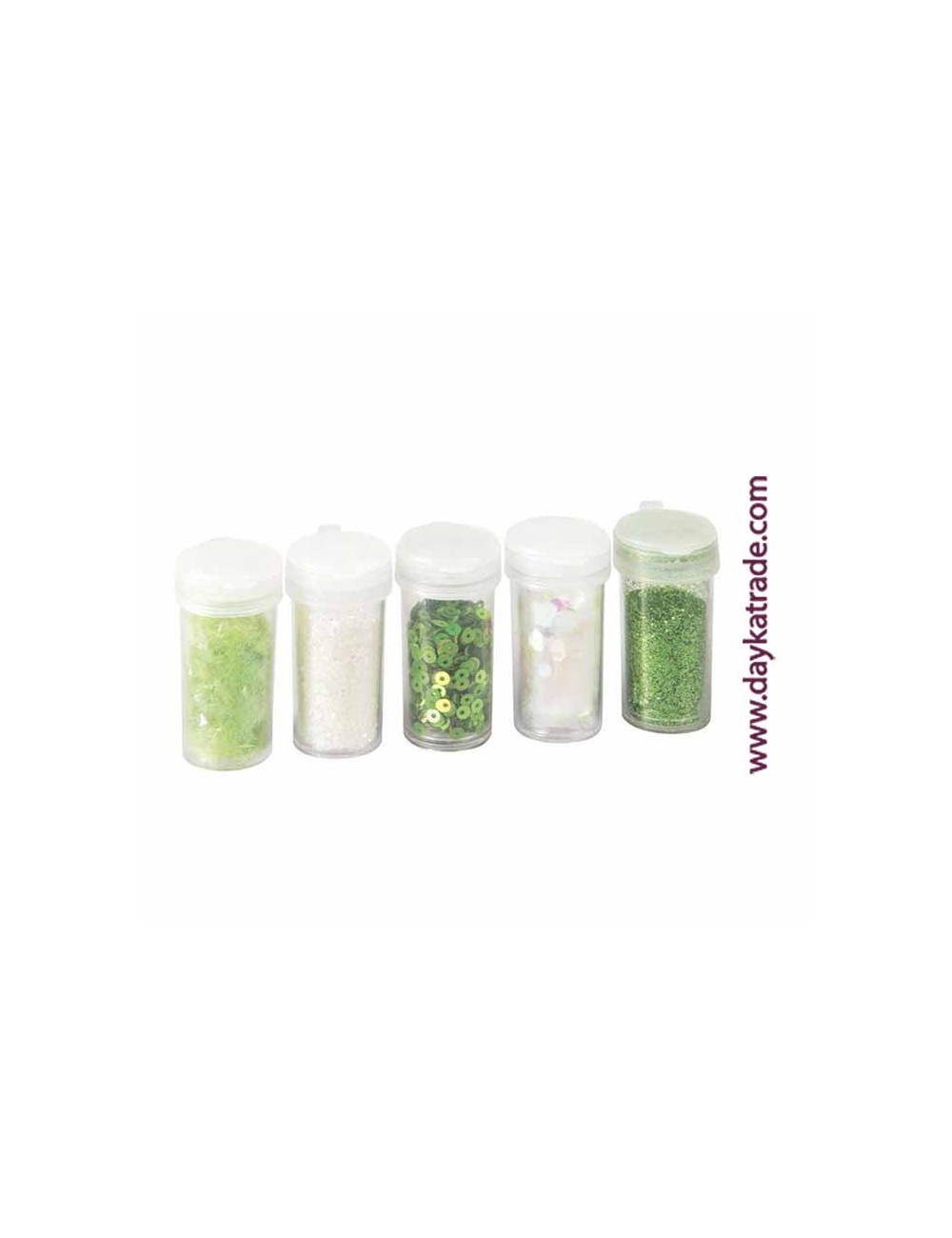 pack 5 glitter verde y nacar