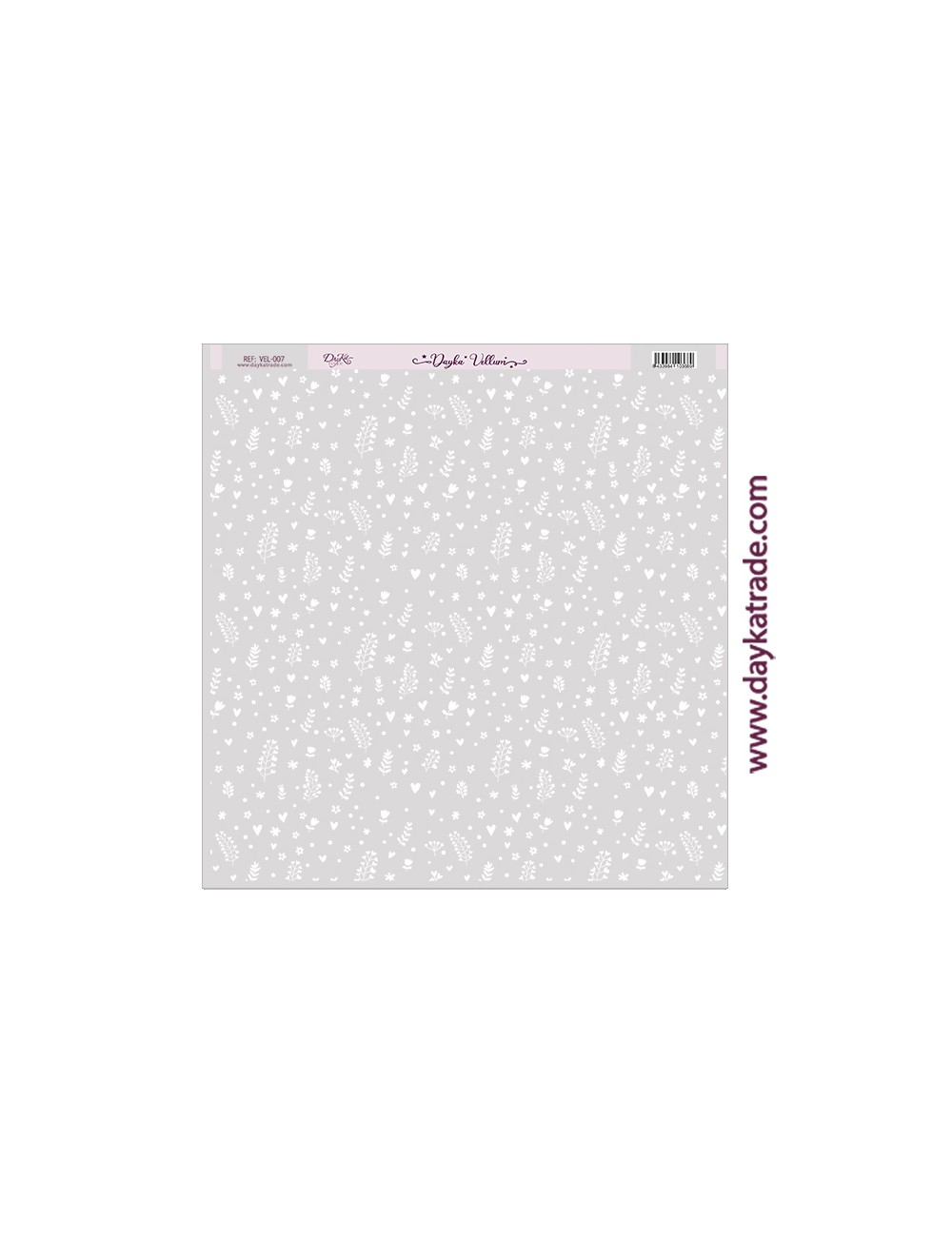 Papel vellum blanco flores