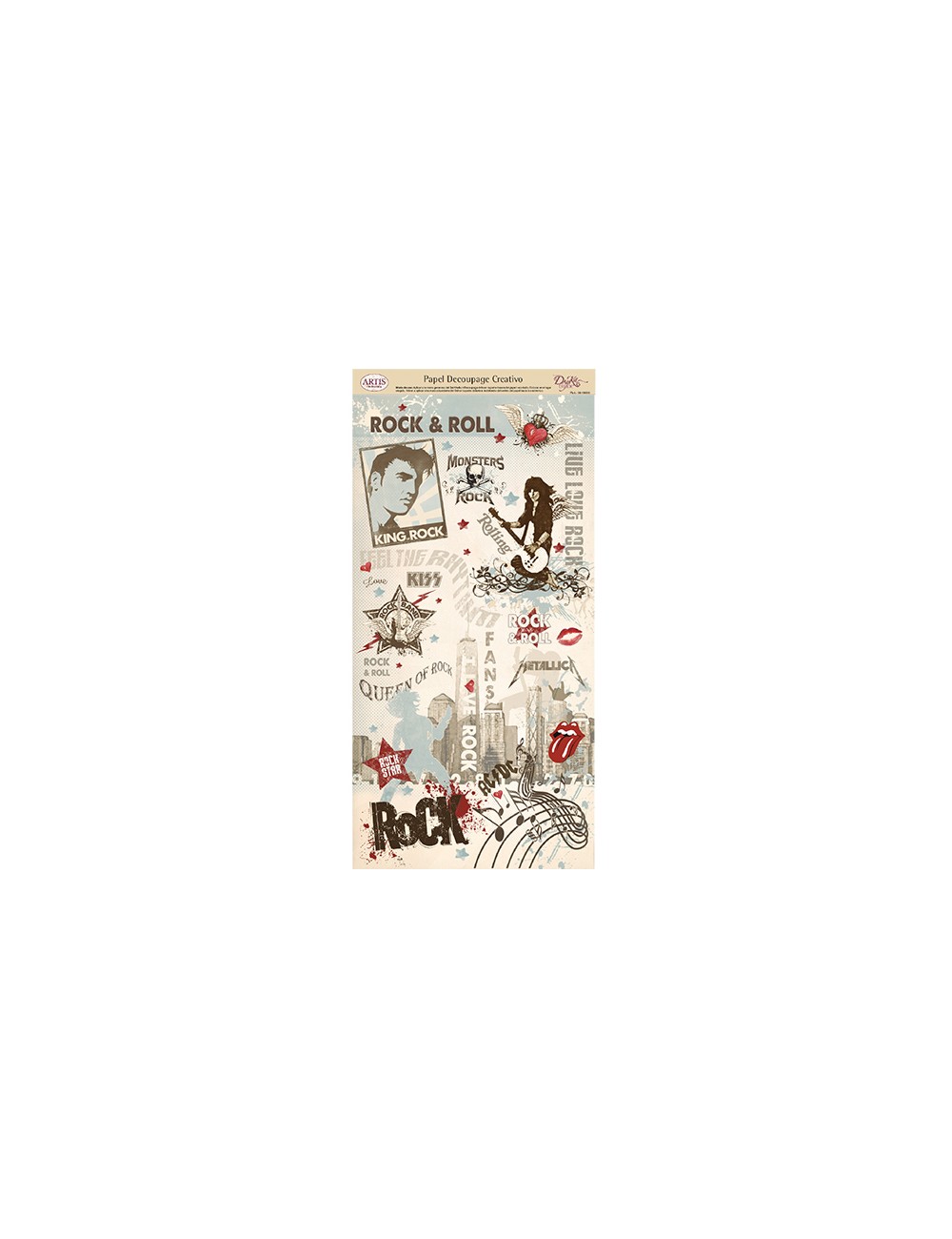 papel decoupage dayka música rock & roll