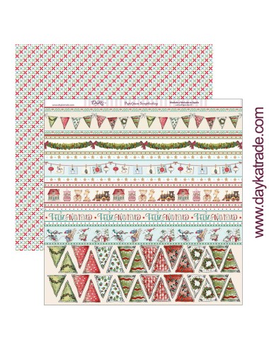 papel scrap  "guirnaldas y banderines" dayka