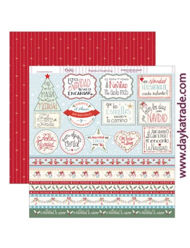 papel scrap "carteles y tiras Navidad "