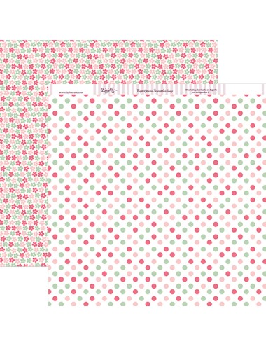 papel scrap "Comunión niña 2018 " fondos puntos y flores