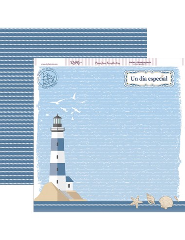 papel scrap "Comunión niño 2018 " faro, un día especial