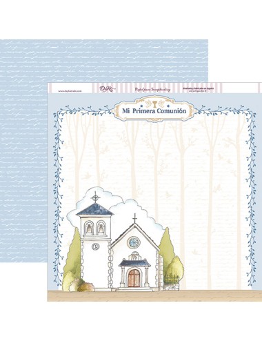 papel scrap "Comunión niño 2018 " iglesia