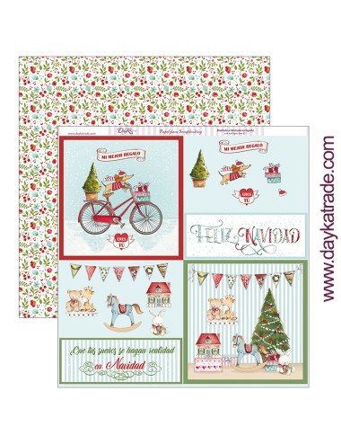 papel scrap "feliz Navidad" dayka