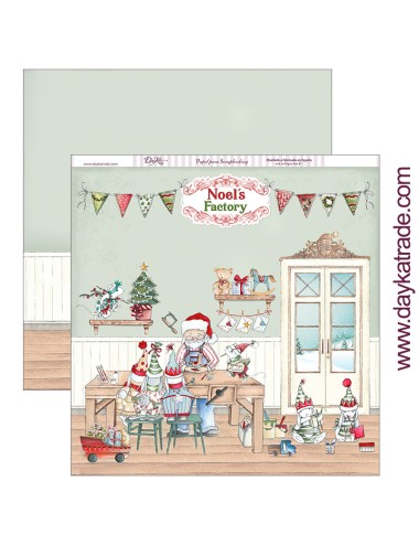 papel scrap "Noel's factory" dayka