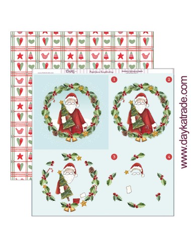 papel scrap "Papá Noel con corona" dayka