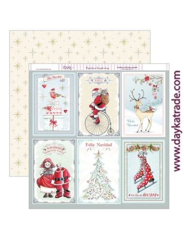 papel scrap "tarjetas grandes Navidad"