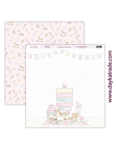 papel scrap bebé niña - colección "Ha nacido una estrella"