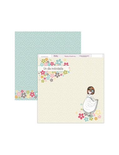 papel scrapbooking "Mi Primera Comunión niña"