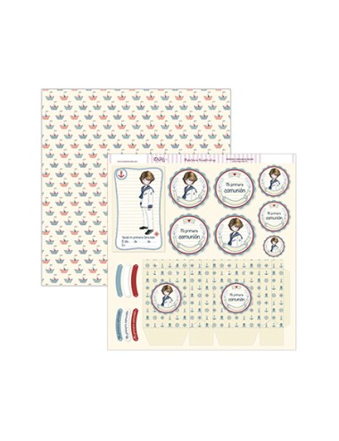 papel scrapbooking "Mi Primera Comunión niño"