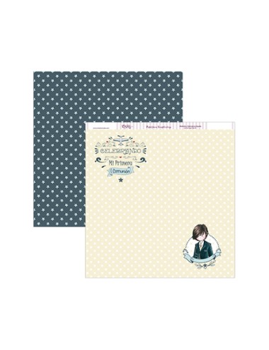 papel scrapbooking "Mi Primera Comunión niño"