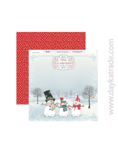 papel scrapbooking "muñecos de nieve"