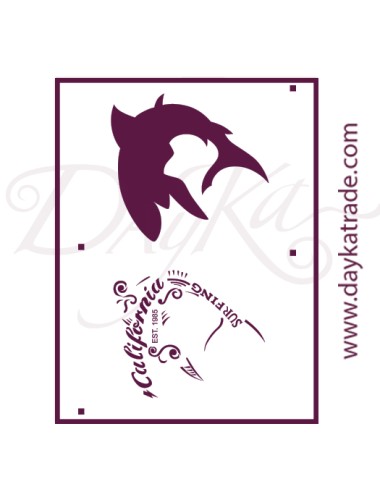 Plantilla de estarcido para decorar  "shark"