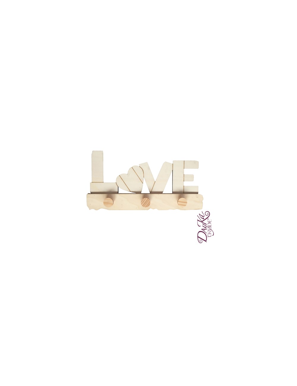 perchero "love" en madera