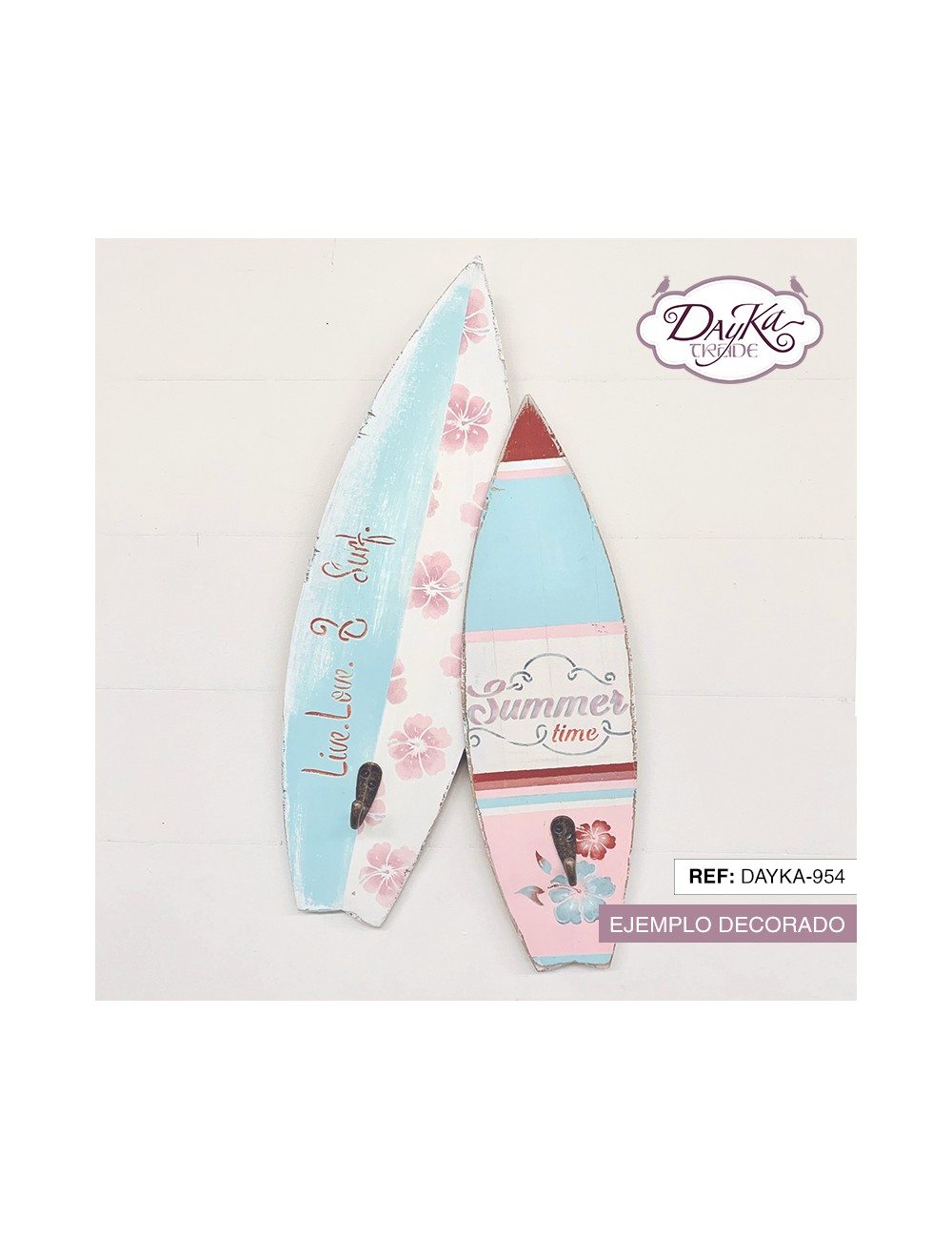perchero 2 tablas de surf con ganchos