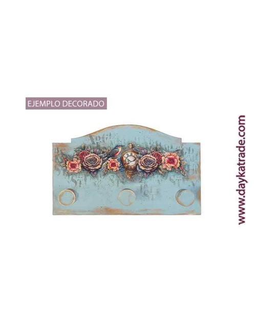 perchero 3 pomos con tela prediseñada