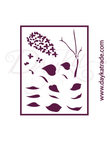 Plantillas de estarcido A4 dayka  "flor lila"