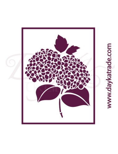 Plantillas de estarcido A4 dayka "flores hortensia"
