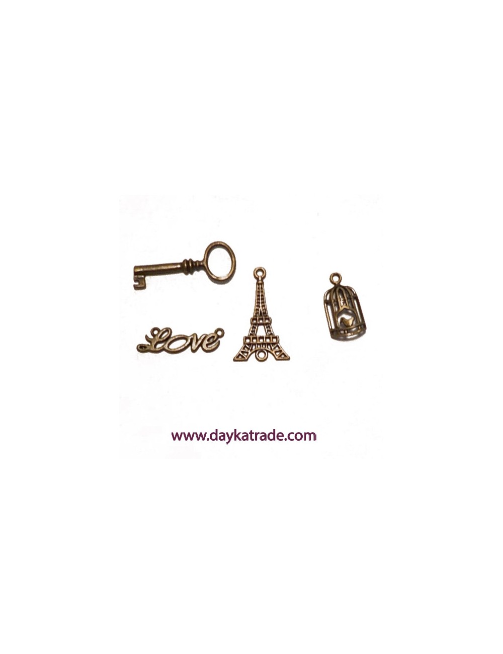 set accesorios metálicos love